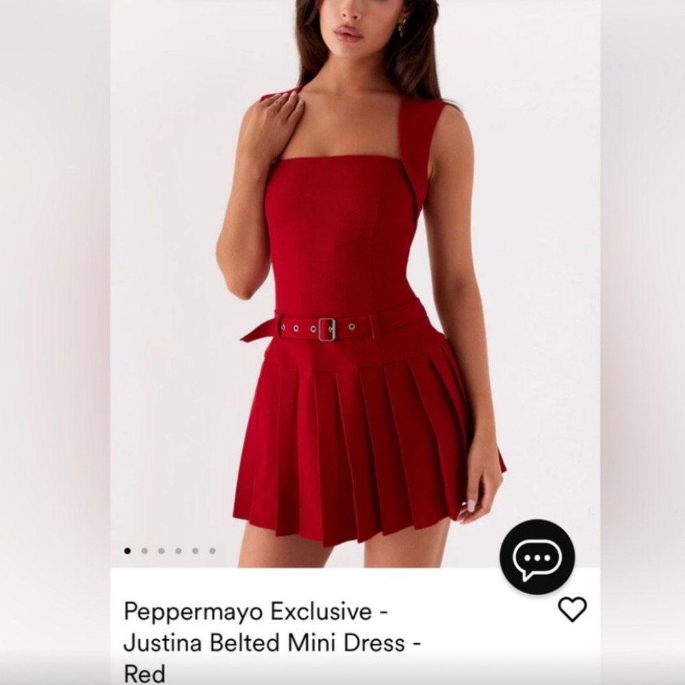 JUSTINA BELTED MINI DRESS- PEPPERMAYO